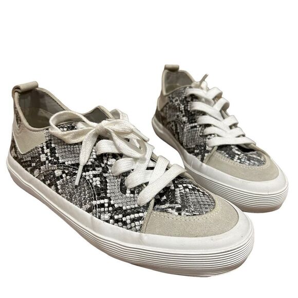 Zara Snake Python Print Sneakers with Suede Leather Trim - Picture 3 of 13